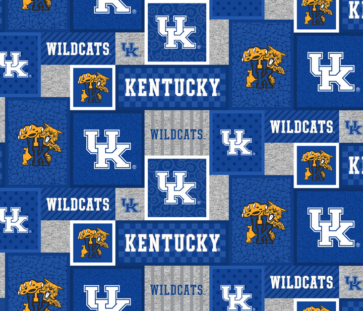 NCAA-Kentucky College Patch Fleece W58 - 12 Yd Bolt
