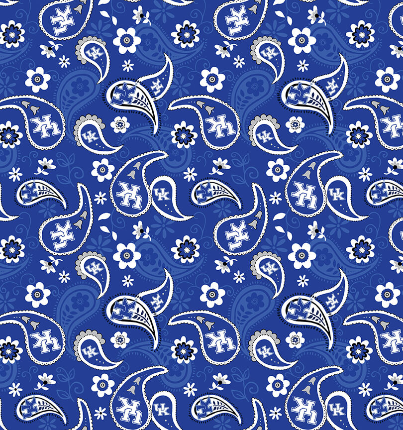 NCAA-Kentucky Paisley Cotton - 15 Yd Bolt
