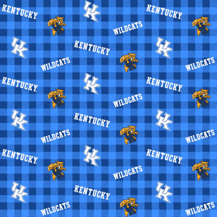 NCAA-Kentucky Buffalo Plaid Sm Cotton W43 - 15 Yd Bolt