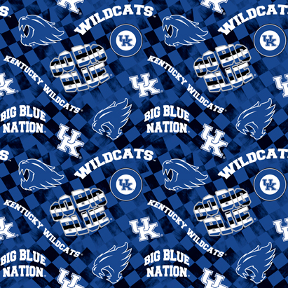 NCAA-Kentucky Check AlloverCotton W43 - 15 Yd Bolt