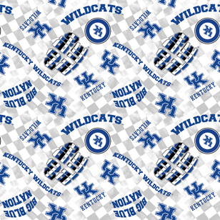 NCAA-Kentucky White Canvas Duck Cloth Cotton W43 - 15 Yd Bolt