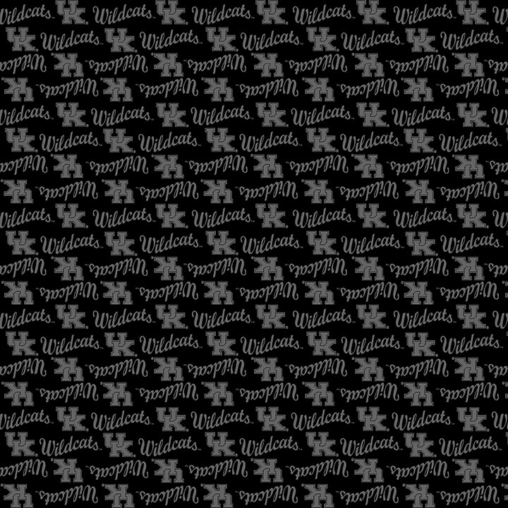 NCAA-Kentucky Black on Black Mini Packed Cotton W43 - 15 Yd Bolt