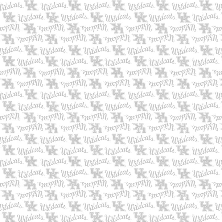 NCAA-Kentucky White on White Mini Packed Cotton W43 - 15 Yd Bolt