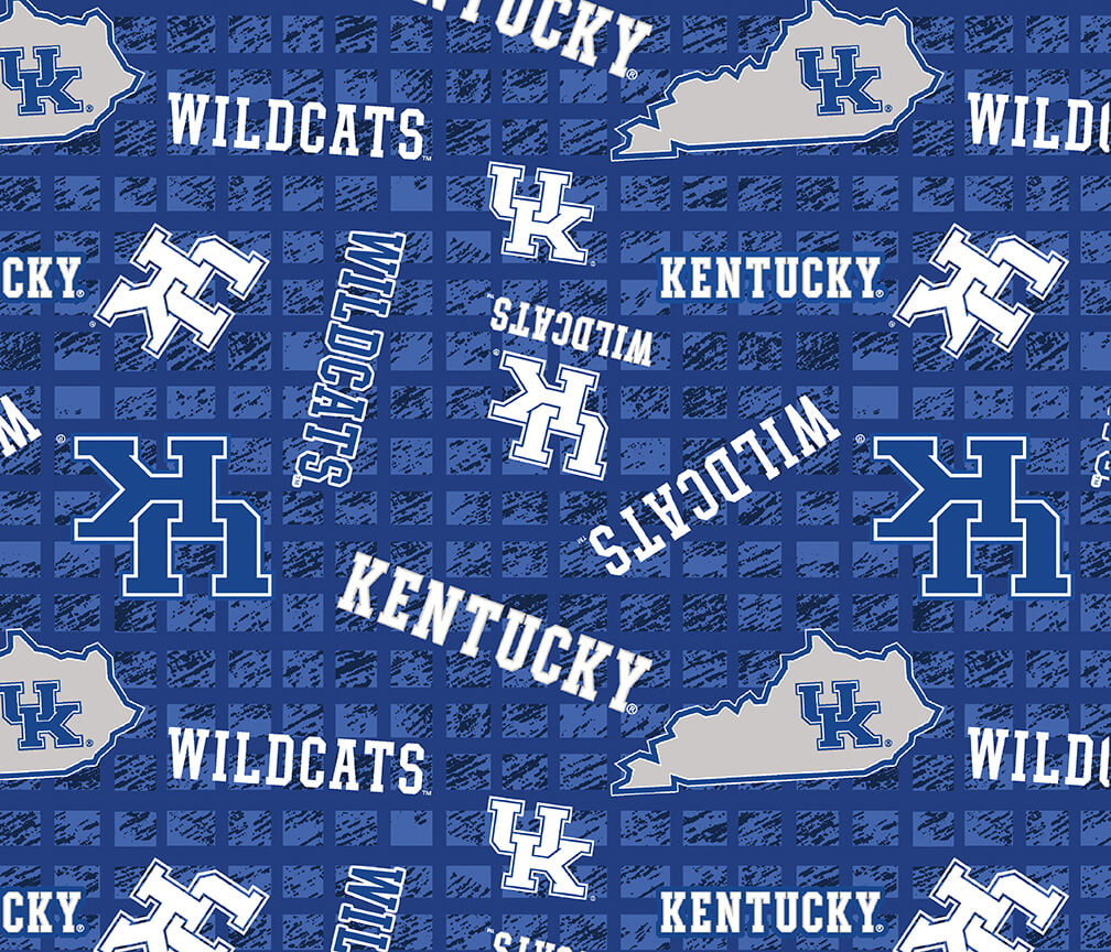 NCAA-Kentucky All Over Print Wideback Cotton W108 - 19 Yd Bolt