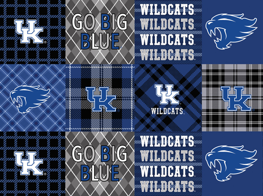 NCAA-Kentucky Fleece Plaid Cheater All over W58 - 12 Yd Bolt