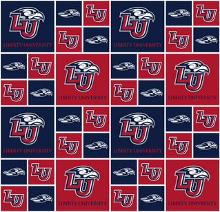 NCAA - Liberty University Block Cotton W43 - 15 Yd Bolt