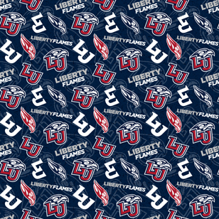 NCAA-Liberty University Tone On Tone Cotton W43 - 15 Yd Bolt