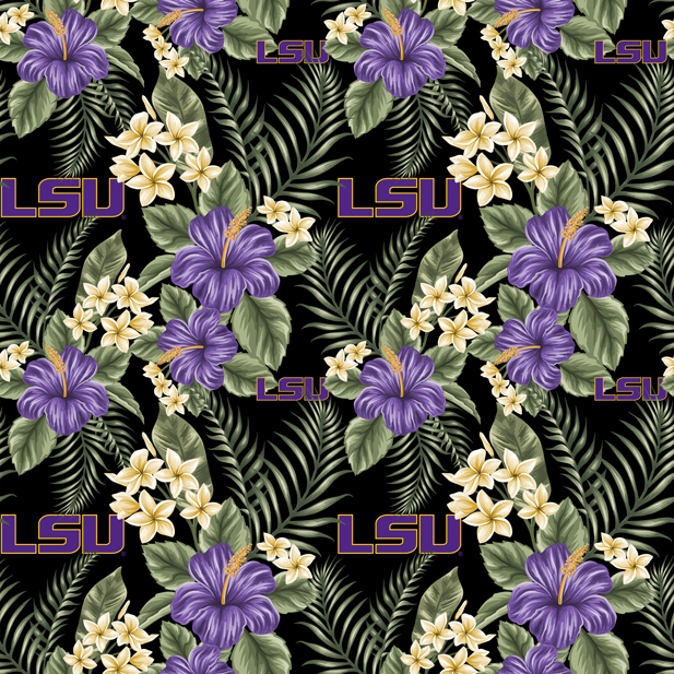 NCAA-Louisiana Tropical Cotton W43 - 15 Yd Bolt
