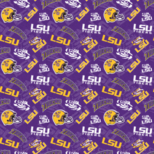 NCAA-Louisiana Tone On Tone Cotton W43 - 15 Yd Bolt