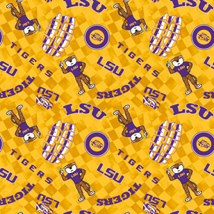 NCAA-Louisiana Yellow Canvas Duck Cloth Cotton W43 - 15 Yd Bolt