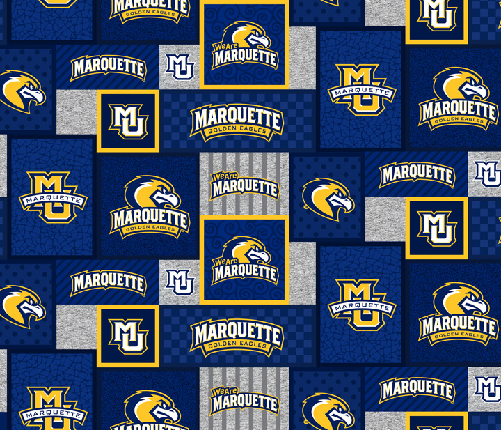 NCAA-Marquette College Patch Fleece W58 - 12 Yd Bolt
