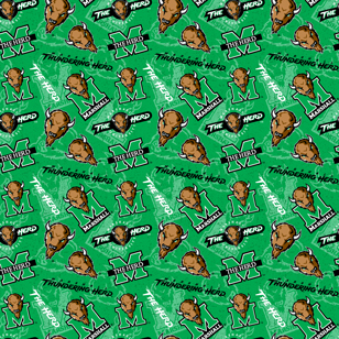NCAA-Marshall Tone On Tone Cotton W43 - 15 Yd Bolt