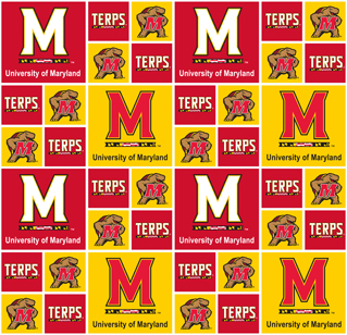 NCAA - Maryland Block Cotton W43 - 15 Yd Bolt