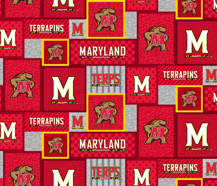 NCAA-Maryland College Patch Fleece W58 - 12 Yd Bolt