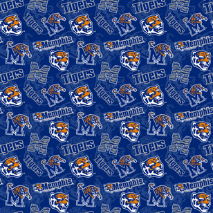 NCAA-Memphis Tone On Tone Cotton W43 - 15 Yd Bolt