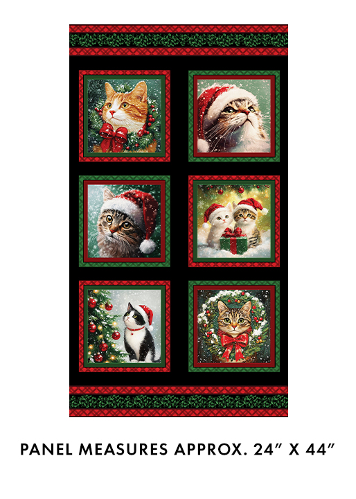 Merry Cats Panel Black/Multi