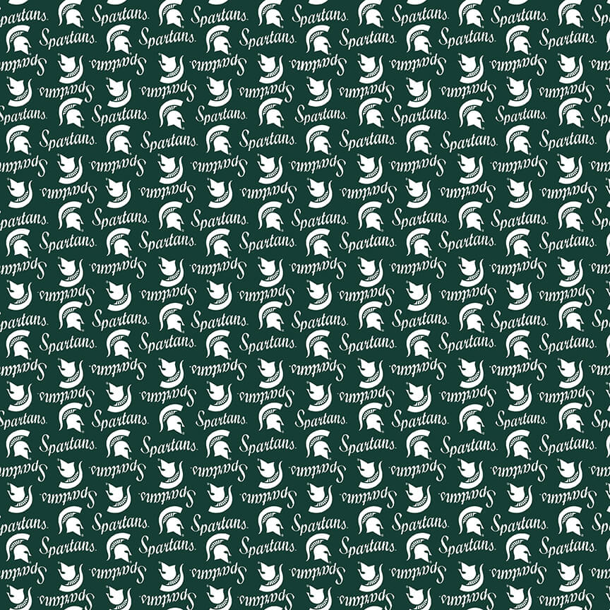 NCAA-Micchigan State Mini Packed Logo Cotton W43 - 15 Yd Bolt
