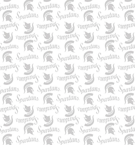 NCAA-Micchigan State White on White Mini Packed Cotton W43 - 15 Yd Bolt