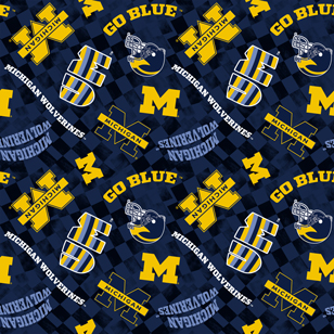 NCAA- Michigan Blue Canvas Duck Cloth Cotton W43 - 15 Yd Bolt