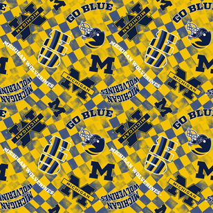 NCAA- Michigan Yellow Canvas Duck Cloth Cotton W43 - 15 Yd Bolt