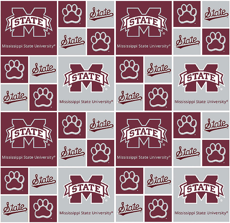 NCAA - Mississippi State Block Cotton W43 - 15 Yd Bolt