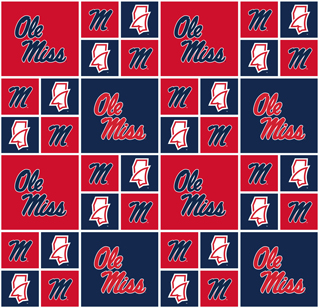 NCAA - Mississippi Block Cotton W43 - 15 Yd Bolt