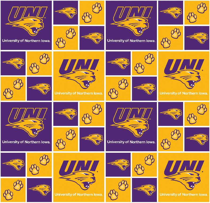 NCAA - Northern Iowa Block Cotton W43 - 15 Yd Bolt