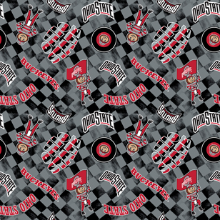 NCAA- Ohio State Gray Canvas Duck Cloth Cotton W43 - 15 Yd Bolt