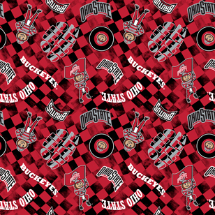 NCAA- Ohio State Red Canvas Duck Cloth Cotton W43 - 15 Yd Bolt