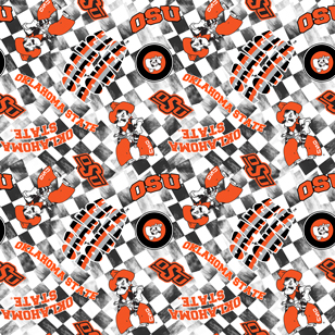 NCAA- Oklahoma State White Canvas Duck Cloth Cotton W43 - 15 Yd Bolt