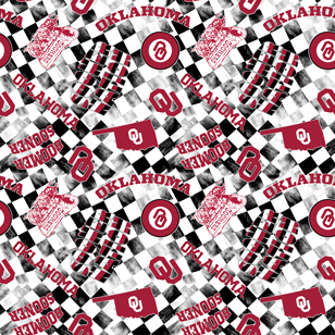NCAA- Oklahoma White Canvas Duck Cloth Cotton W43 - 15 Yd Bolt