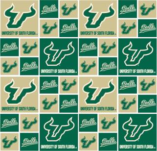 NCAA - South Florida Block Cotton W43 - 15 Yd Bolt