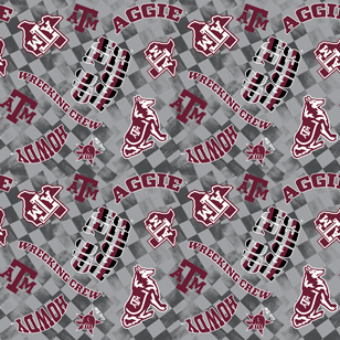 NCAA- Texas A&M Gray Canvas Duck Cloth Cotton W43 - 15 Yd Bolt