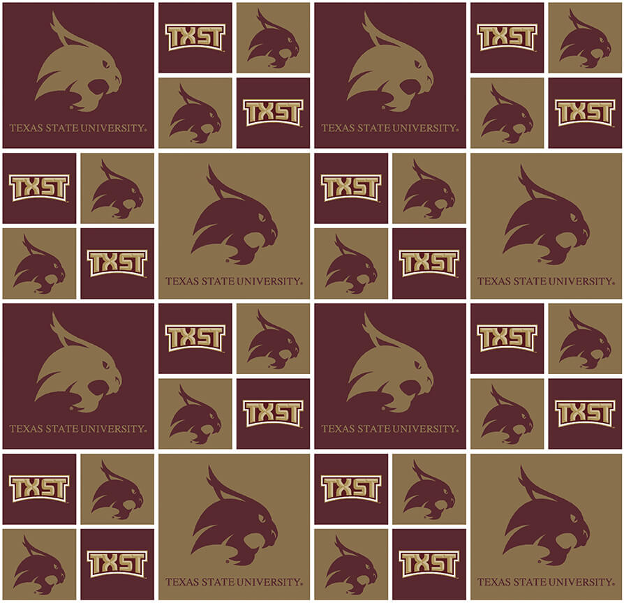 NCAA - Texas State Block Cotton W43 - 15 Yd Bolt