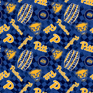 NCAA- Pittsburgh Blue Canvas Duck Cloth Cotton W43 - 15 Yd Bolt