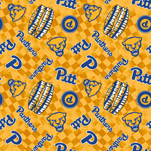 NCAA- Pittsburgh Yellow Canvas Duck Cloth Cotton W43 - 15 Yd Bolt