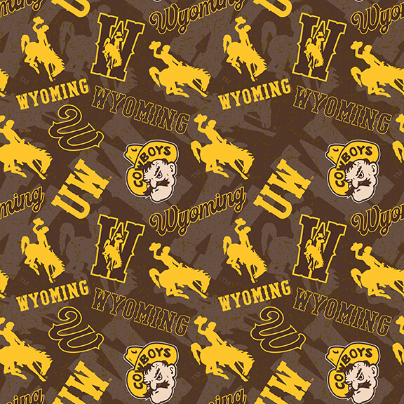 NCAA- University of Wyoming Tone On Tone Cotton W43 - 15 Yd Bolt