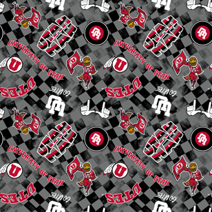 NCAA- Utah Gray Canvas Duck Cloth Cotton W43 - 15 Yd Bolt