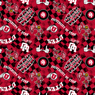 NCAA- Utah Red Canvas Duck Cloth Cotton W43 - 15 Yd Bolt
