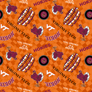 NCAA- Virginia Tech Orange Canvas Duck Cloth Cotton W43 - 15 Yd Bolt