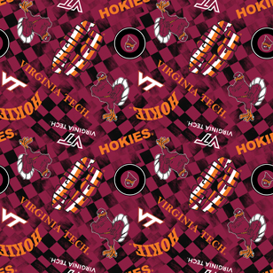NCAA- Virginia Tech Wine Canvas Duck Cloth Cotton W43 - 15 Yd Bolt