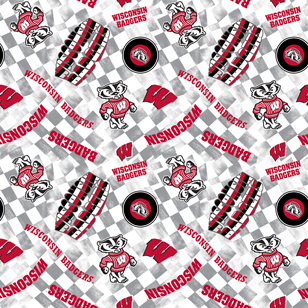 NCAA- Wisconsin White Canvas Duck Cloth Cotton W43 - 15 Yd Bolt