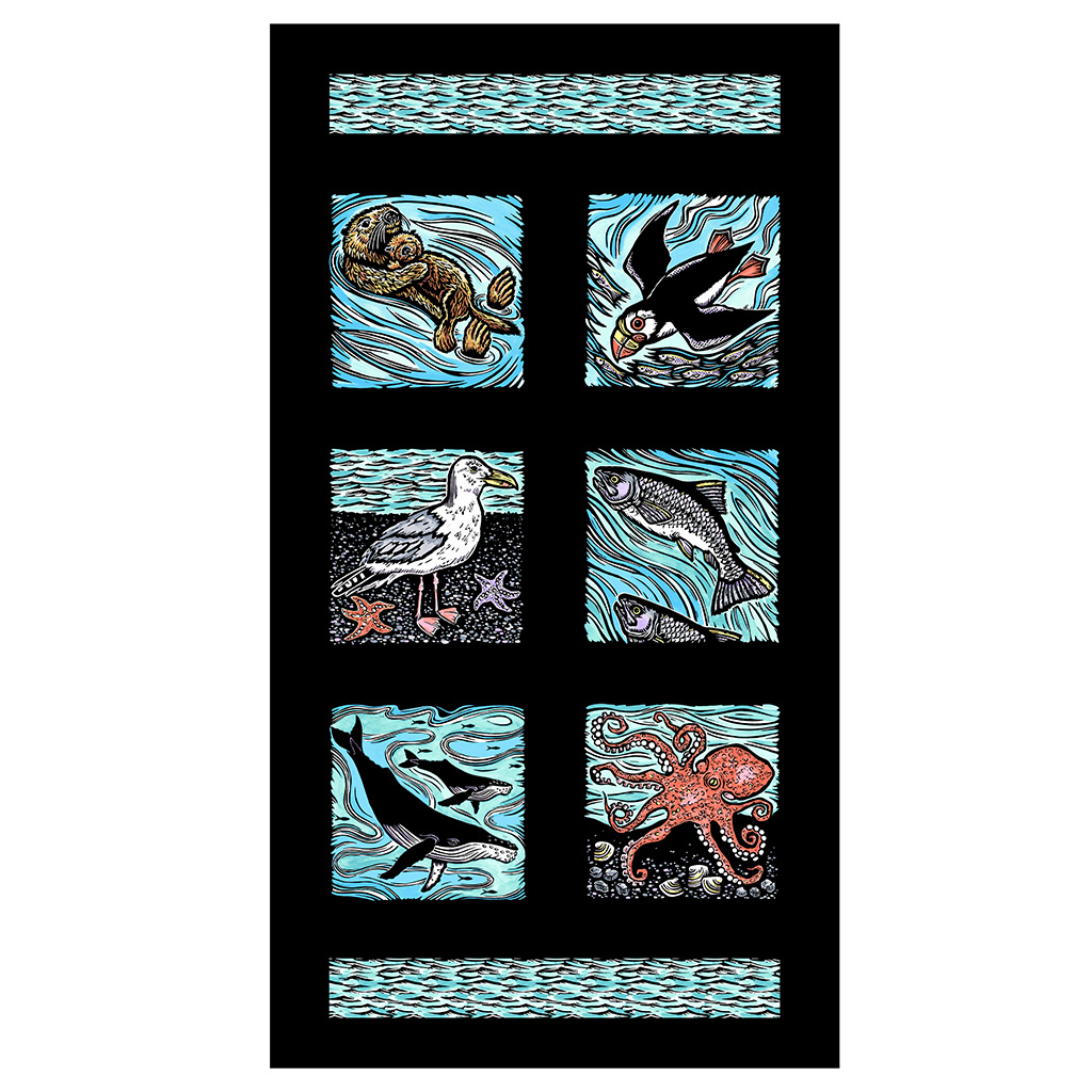 Sea Life 24" Block Panel - AK Exclusive