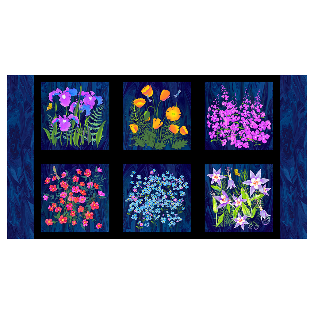 Wildflowers 24" Block Panel - AK Exclusive