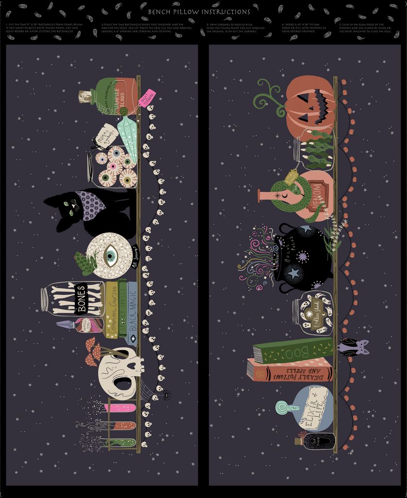 SPOOKY BENCH PILLOW PANEL