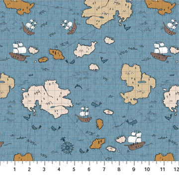 Calm Waters Map Blue Multi