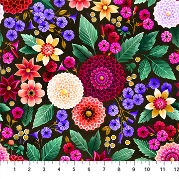 June Garden Black Multi