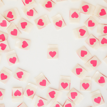 Sarah Hearts Pink Heart Woven