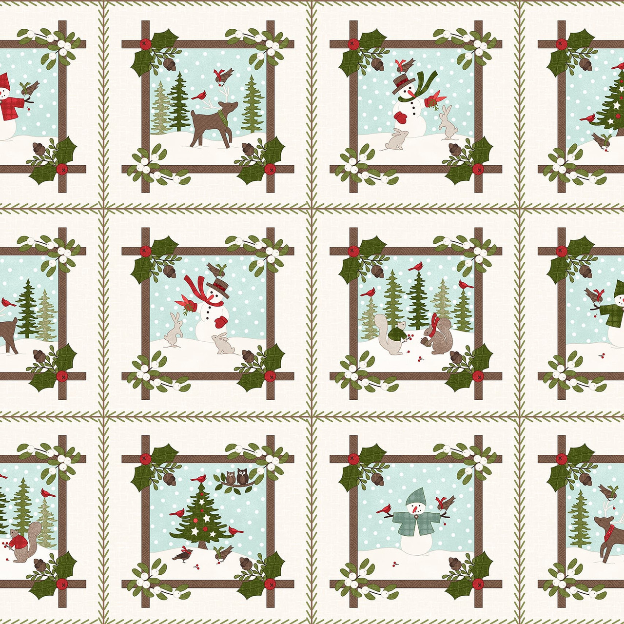 Snowtop Mountain Flannel Cream Bonnie