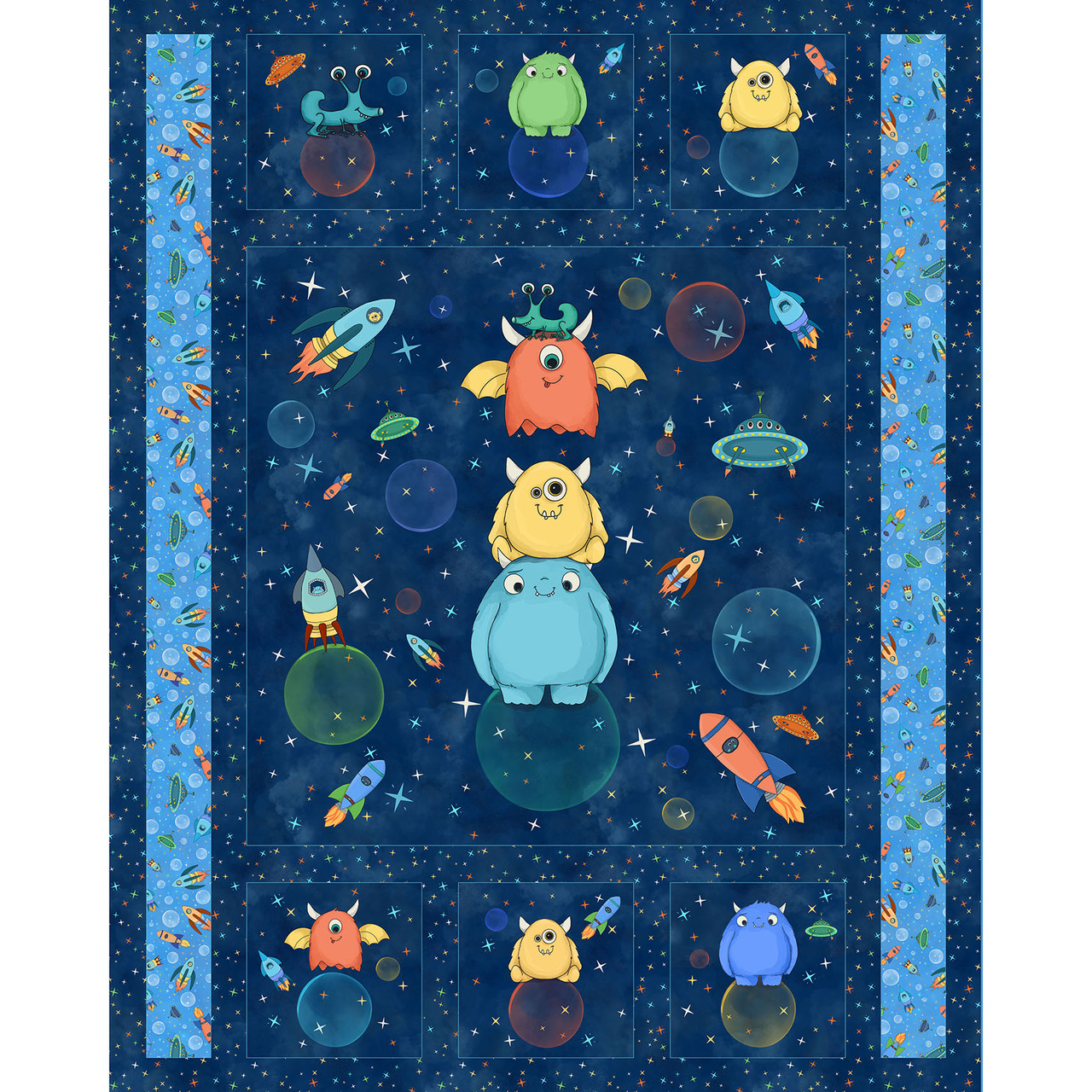Space Monsters Dark Navy/Multi Maywood Studio
